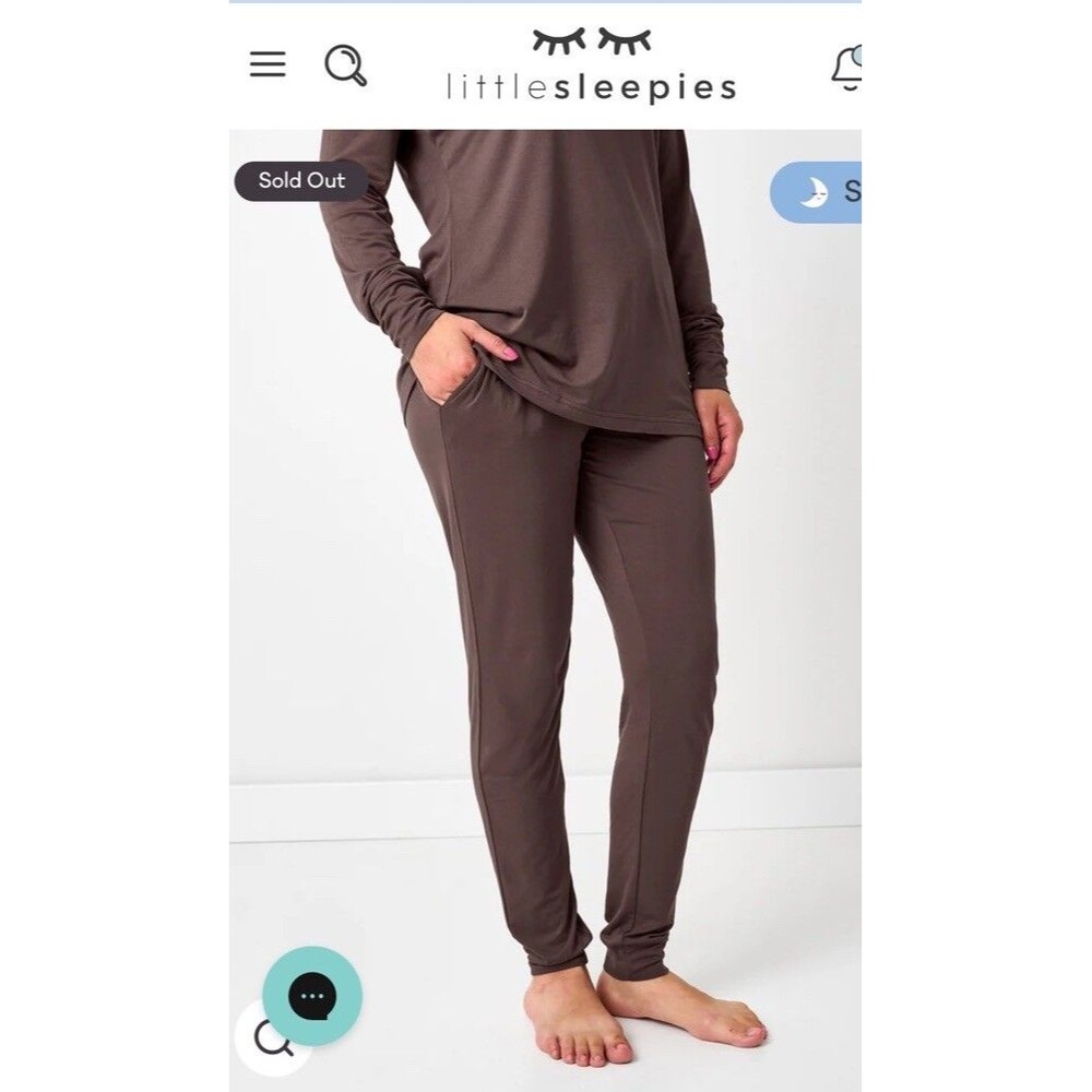 Little Sleepies Womens Large Loungewear Pajama Pants Bamboo Dark Chocolate - Picture 2 of 6